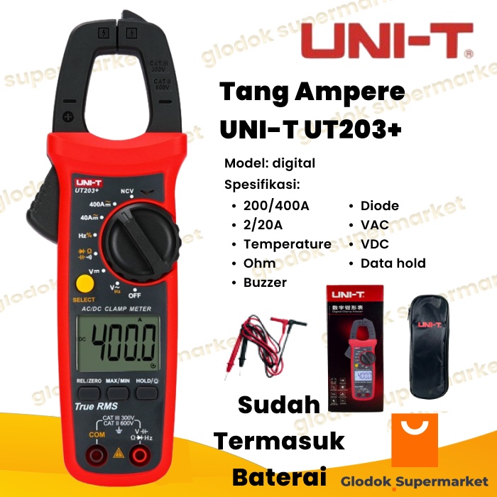 Tang Ampere UNI-T UT203+ TRUE RMS NCV Digital Clamp Multimeter UNIT UT 203+