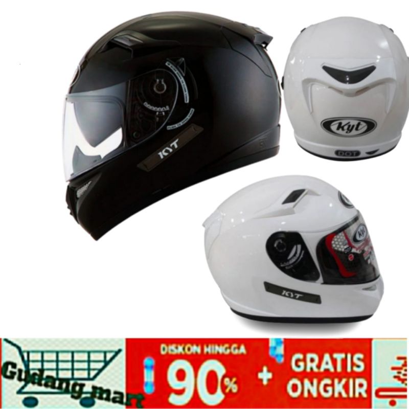 Helm KYT pull face K2R Original Official KYT World Class Helm Dobel Visor Helm Cowok / Helm Cewek Be