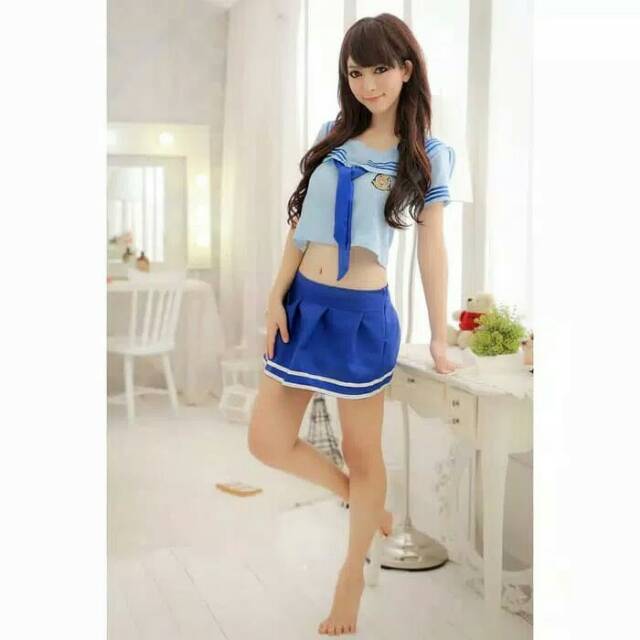 SET COSPLAY LINGERIE SERAGAM SEKOLAH JEPANG UNTUK WANITA