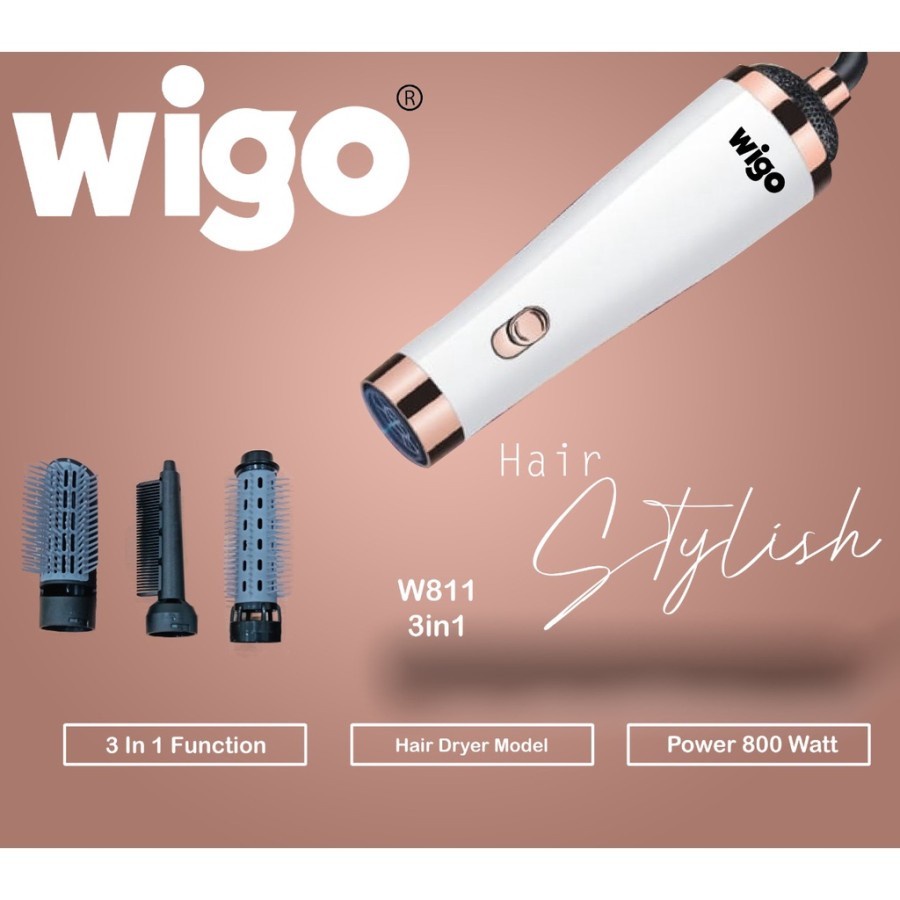 Wigo Hair Dryer W-811 Hairdryer Sisir 3 in 1 Pengering Rambut