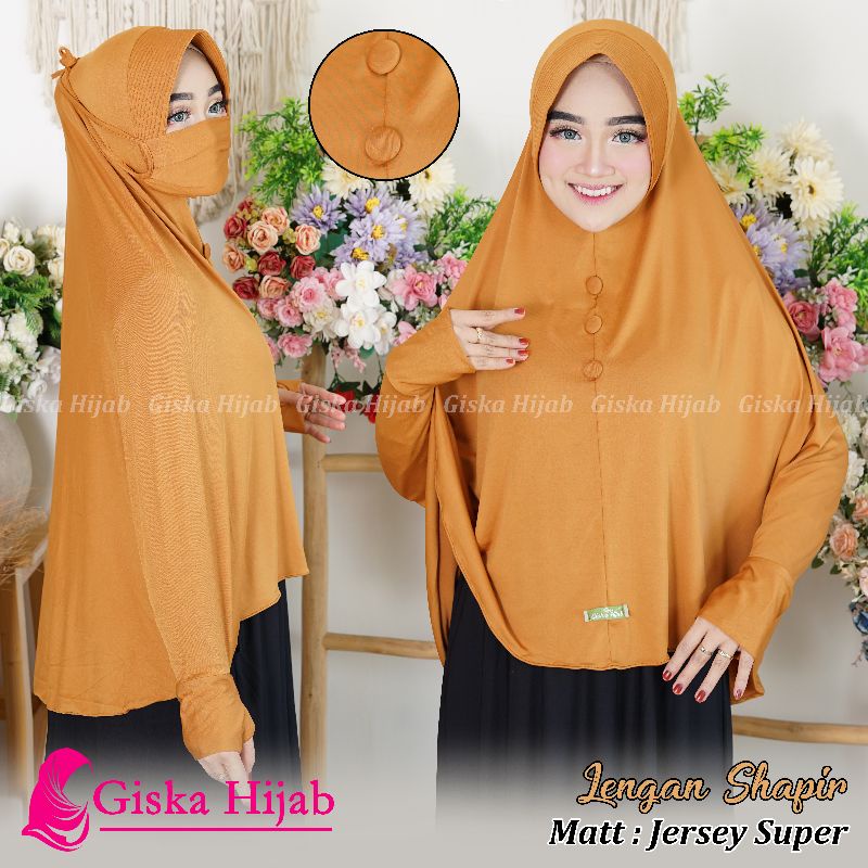 Hijab  khimar lengan  Jersey Free Masker Shapir Kerudung Tangan Jilbab Instan Syari