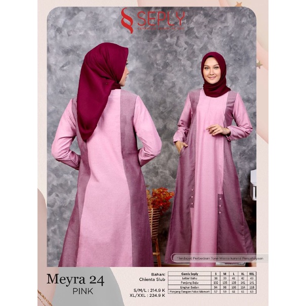 [READY] SEPLY GAMIS MEYRA 24 PINK DAN CARAMEL GREY