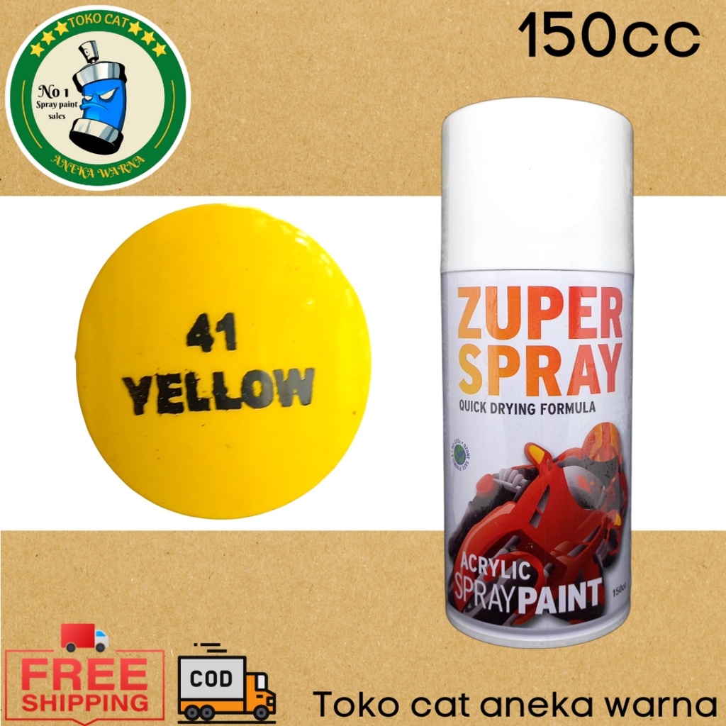 cat semprot 150cc yellow kuning zuper spray produk dari rj london spray paint pilok pilox