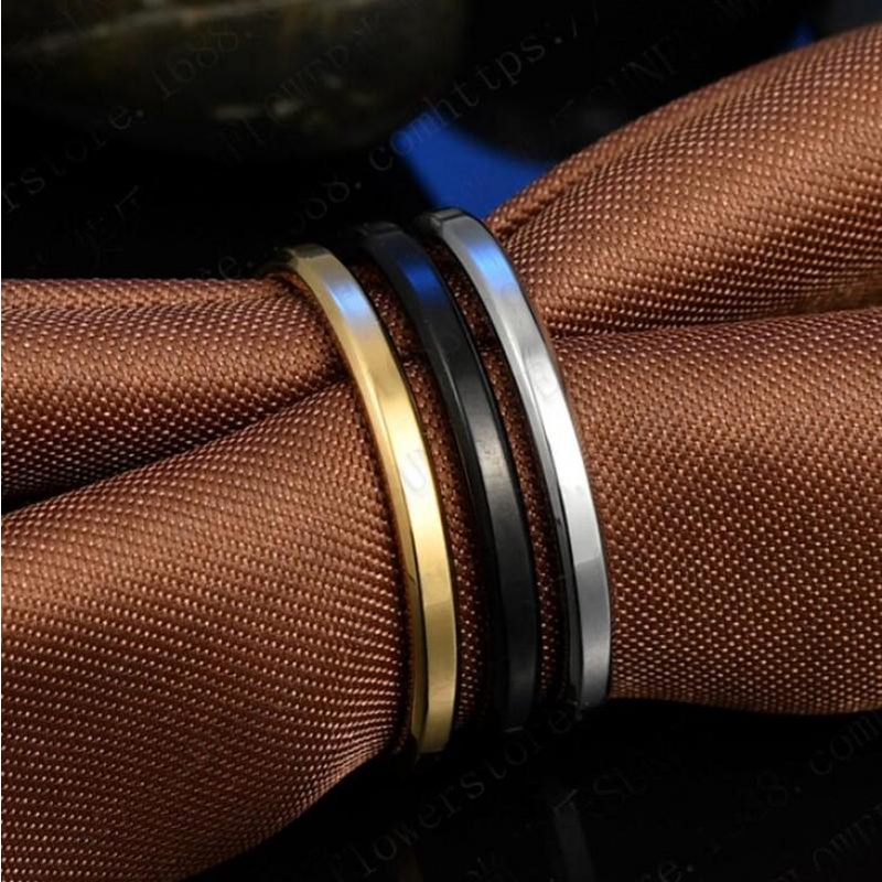 Cincin Bahan Stainless Steel Ultra Tipis Gaya Klasik Untuk Pria Dan Wanita