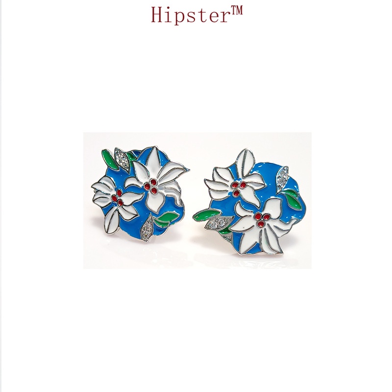 New Fashion Creative Hot Sale Artistic Enamel Painted Orchid Earrings