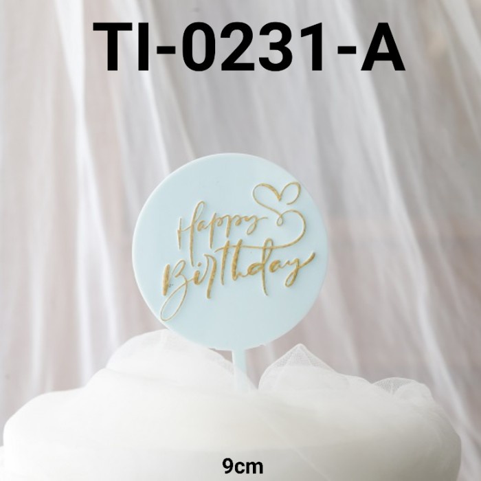 

GR-TI-0231 CAKE TOPPER TULISAN KUE TART HAPPY BIRTHDAY BACKGROUND BIRU TERMURAH