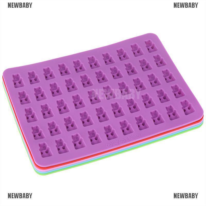 Cetakan Cokelat / Jelly / Permen / Es Batu Bentuk Beruang Gummy Bear Bahan Silikon Dengan 53 Lubang