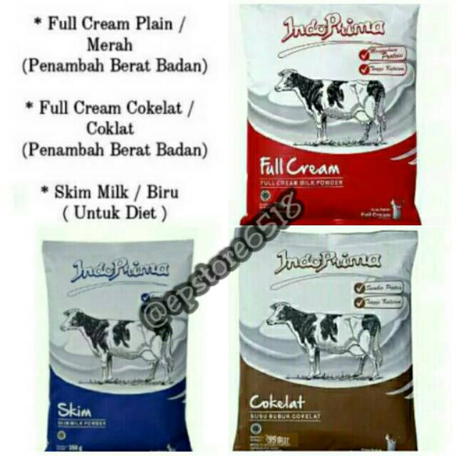 Susu Indoprima Susu Penggemuk Badan Susu Diet Rendah Lemak 350gr Shopee Indonesia