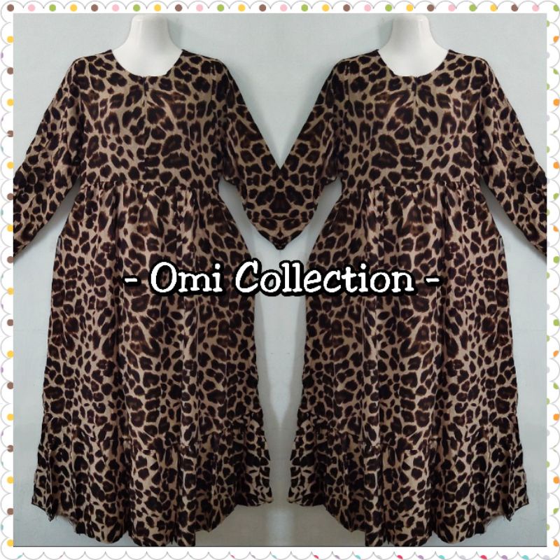 Gamis Rayon Batik Gajah Putih