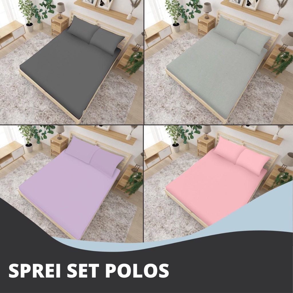 Sprei Set Polos Sandy Collection ( 120x200 / 160x200 / 180x200 ) Banyak Warna II