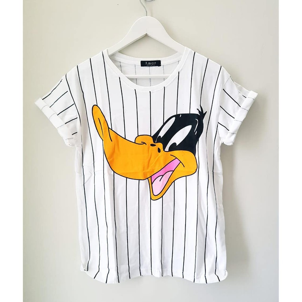 Kaos Daffy Duck Garis Garis