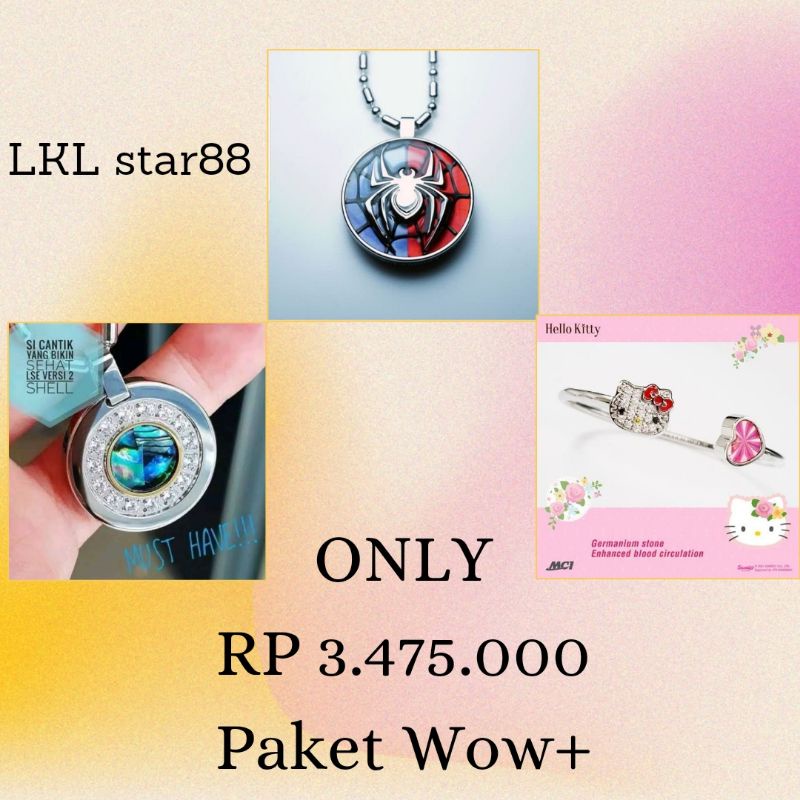 Paket pendant Spiderman + LSW Shell2 + Bangle Hello Kitty ORIGINAL MCI