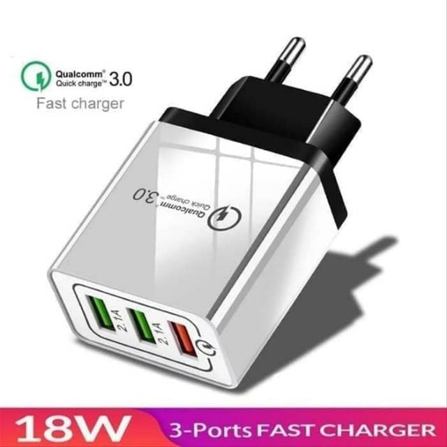 [COD] KEPALA CARGER ADAPTOR QUALCOMM UNIVERSAL 18W USB QUICK CHARGE 3.0 5V 3A FAST CHARGING QC3UB