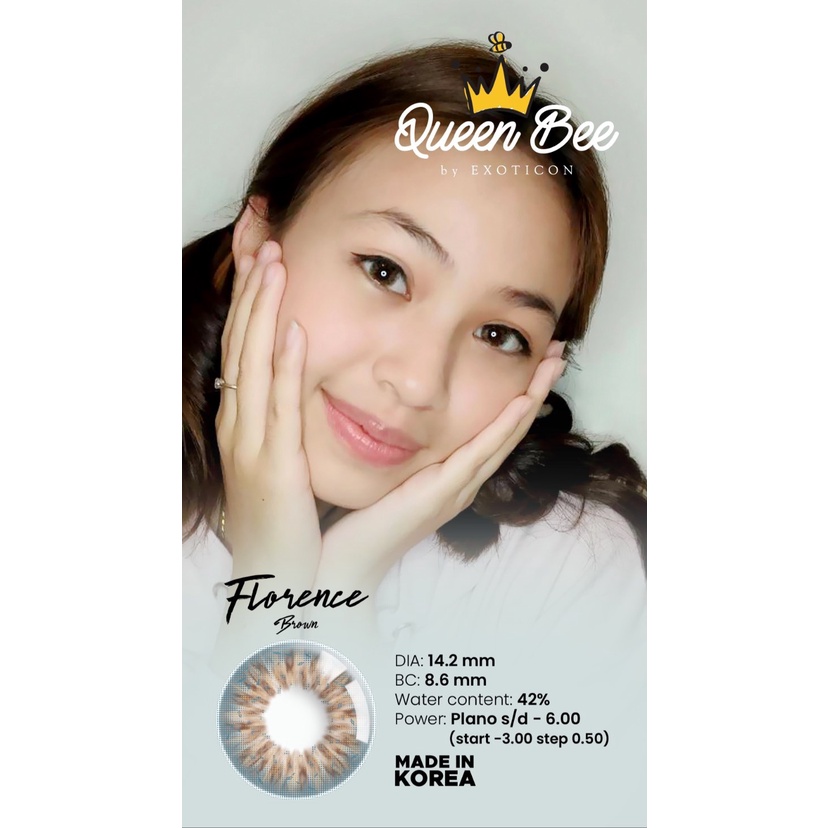 Softlens QUEEN BEE X2 DIA 14.20mm MINUS (-3.25 s/d -6.00) BY EMOTICON/Lensa  Kontak/BS