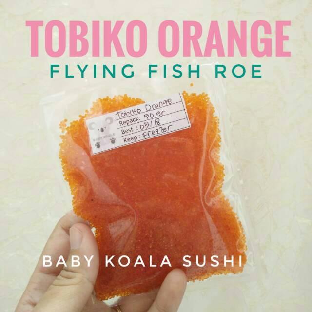 TOBIKO Premium Orange 50 g Halal │ Telur Ikan Terbang Oren Berbumbu │ Seasoned Flying Fish Roe