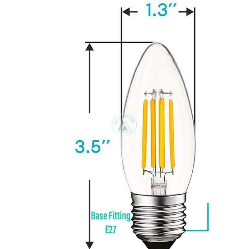 Bohlam Lampu LED Kuning Filamen Cafe G45 /C35 /ST64  4 Watt