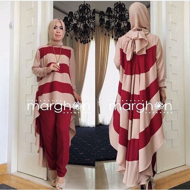 Baju setelan wanita muslimah kekinian bahan jersey premiun ukurna jumbo XL murah
