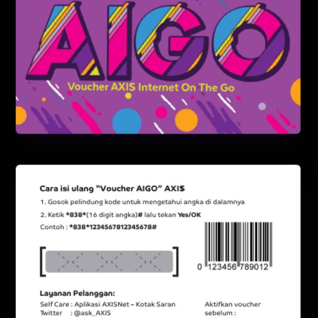 Voucher Axis Aigo 1 Gb - 30 Hari