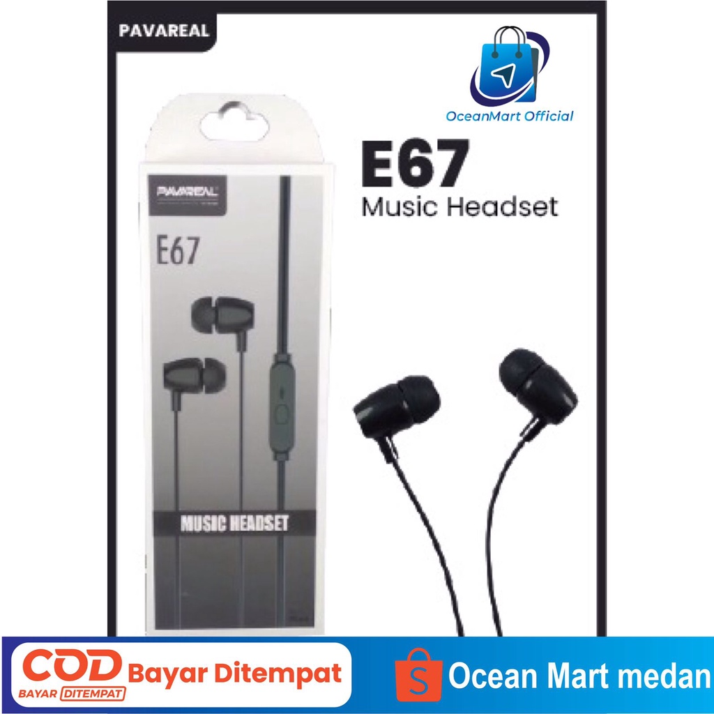 Pavareal Headset Handsfree Earphone PA-E67 3.5mm Super Bass OCEANMART OCEAN MART Aksesoris Handphone HP Murah Grosir