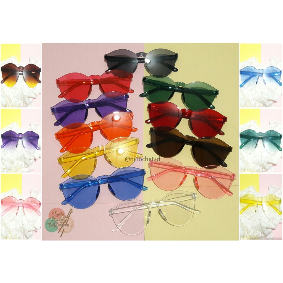 KACAMATA WANITA JELLY CANDY LENSA TRANSPARAN GRADASI WARNA KACAMATA WANITA JELLY CANDY LENSA TRANSPARAN GRADASI WARNA