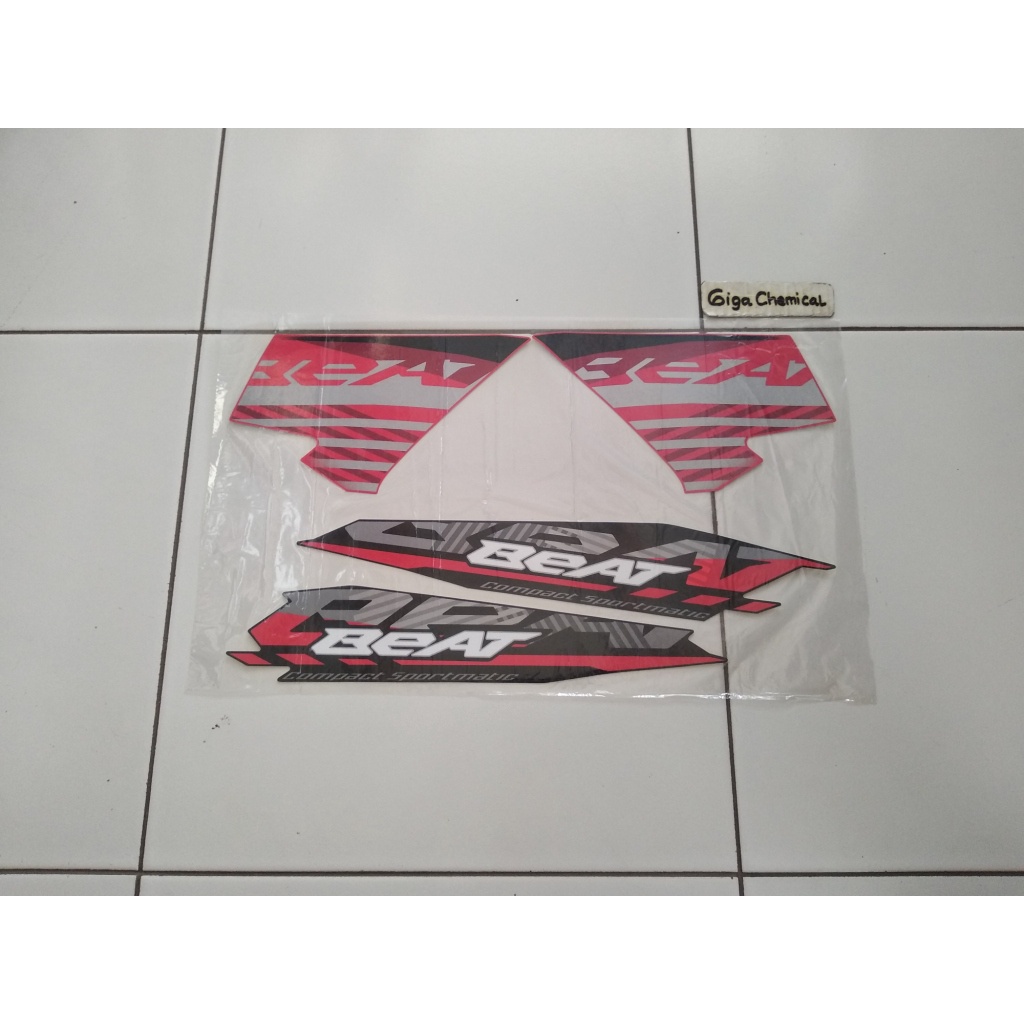 Striping Sticker Lis Honda Beat ESP 2021 2022 Hitam Merah Original