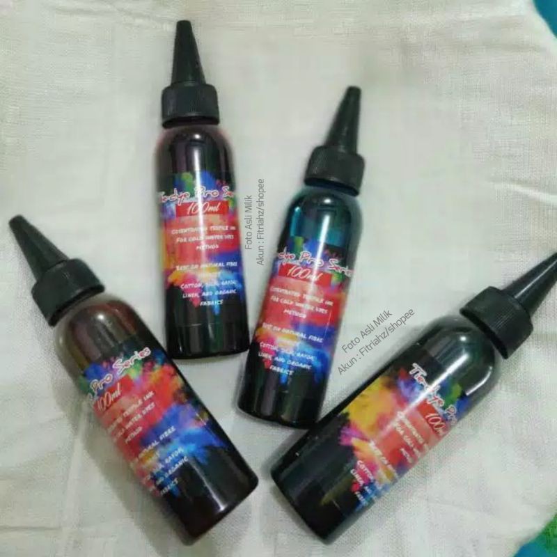 4 Warna Tie Dye @250ml Pro series Tiedye Kit pewarna tekstil kain kaos diy jumputan shibori remasol