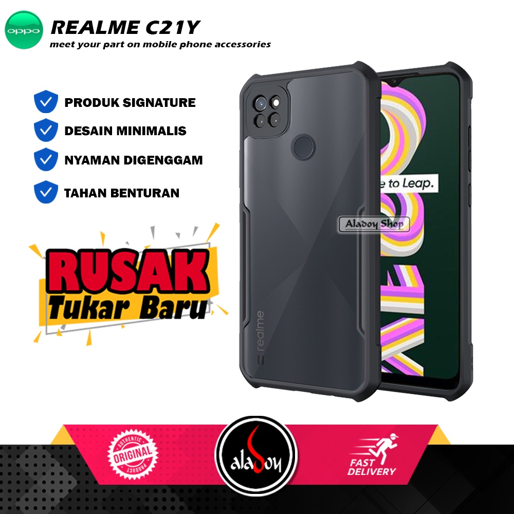 Case Realme C21Y Armor Fusion Shockproof Transparent Premium Casing