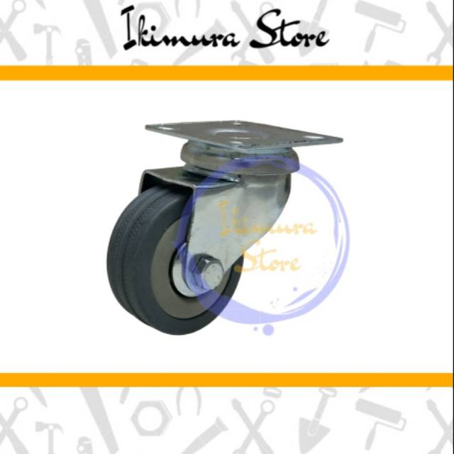 Roda Caster Karet Hidup 5 inch Wheel Swivel Hitam 5&quot;