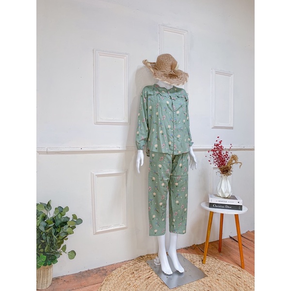 ONE SET RAYON FULL KANCING (PILIH MOTIF) / PIYAMA RAYON WANITA MURAH / PAJAMAS BUSUI / DAILY SET-KC 12