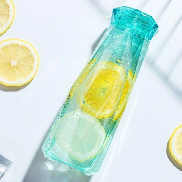 [ PROMO MURAH BANGET ]Botol Minum Kaca Unik Kekinian Bentuk Kristal Diamond-5