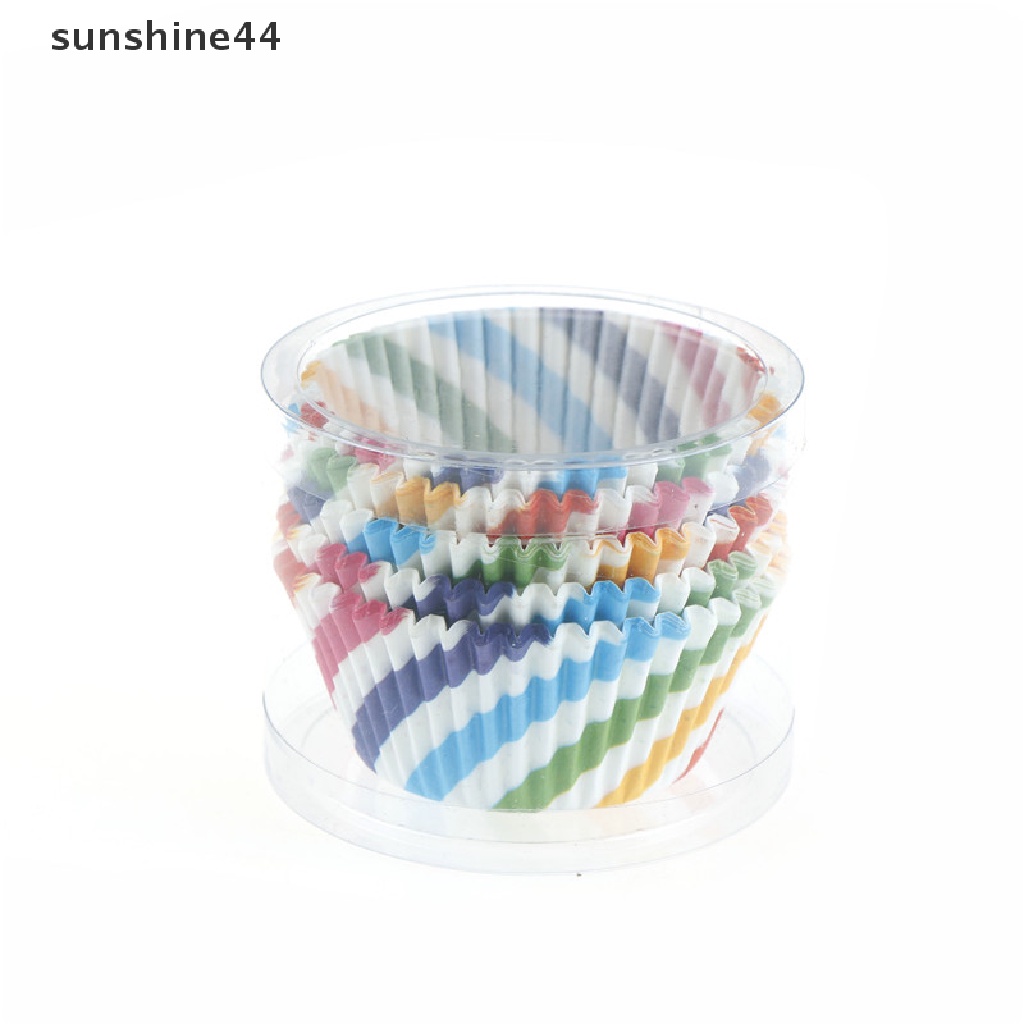 Sunshine 100pcs Kertas cupcake Warna-Warni