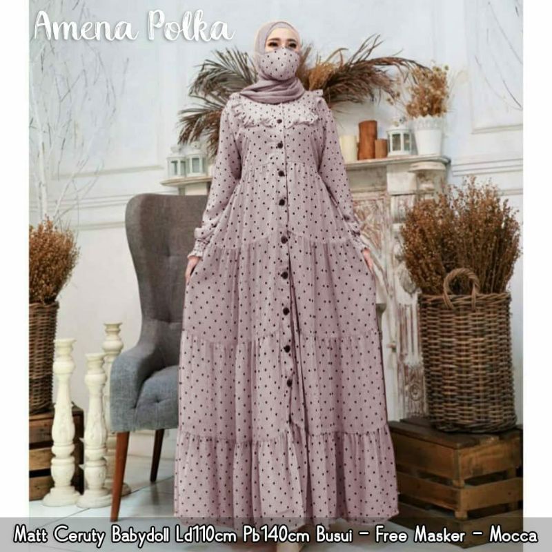 AMENA polka full kancing