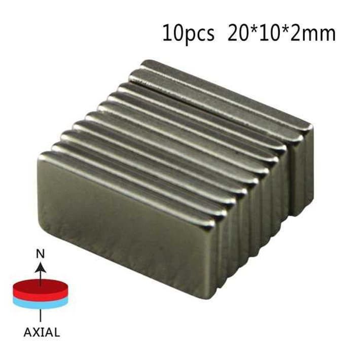 Strong Neodymium Magnet NdFeB N35 20x10x2mm 10PCS -GM05