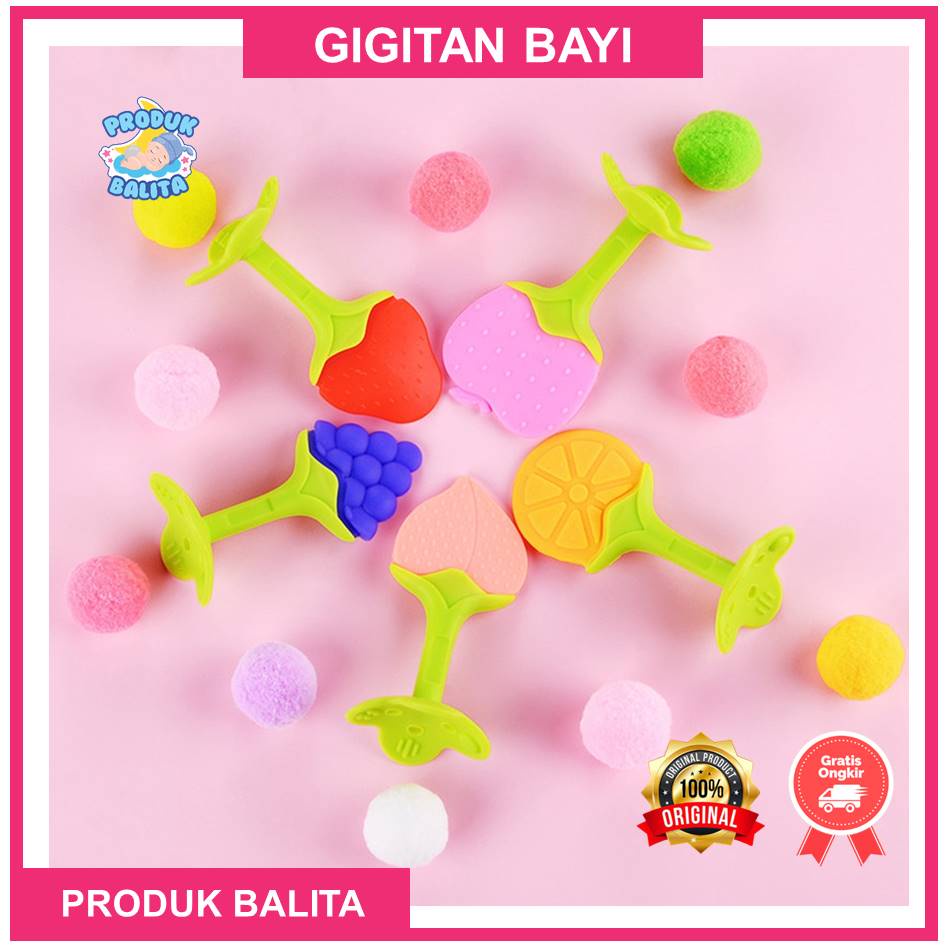 Gigitan Bayi Model Buah Teether Fruits Balita  Mainan Bayi Silikon BPA Free