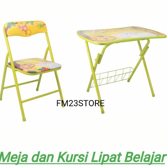Soleil Meja Dan Kursi Lipat Belajar Anak/Meja Kursi Lipat -Kuning Eddokio