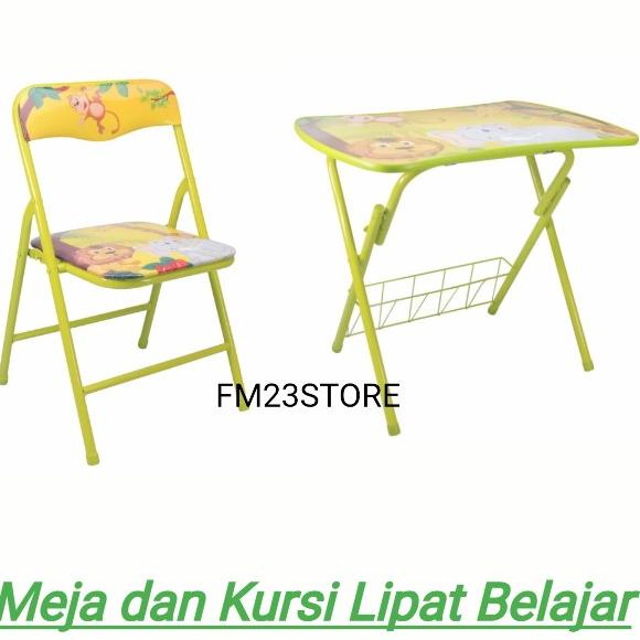 Soleil Meja Dan Kursi Lipat Belajar Anak/Meja Kursi Lipat -Kuning Eddokio