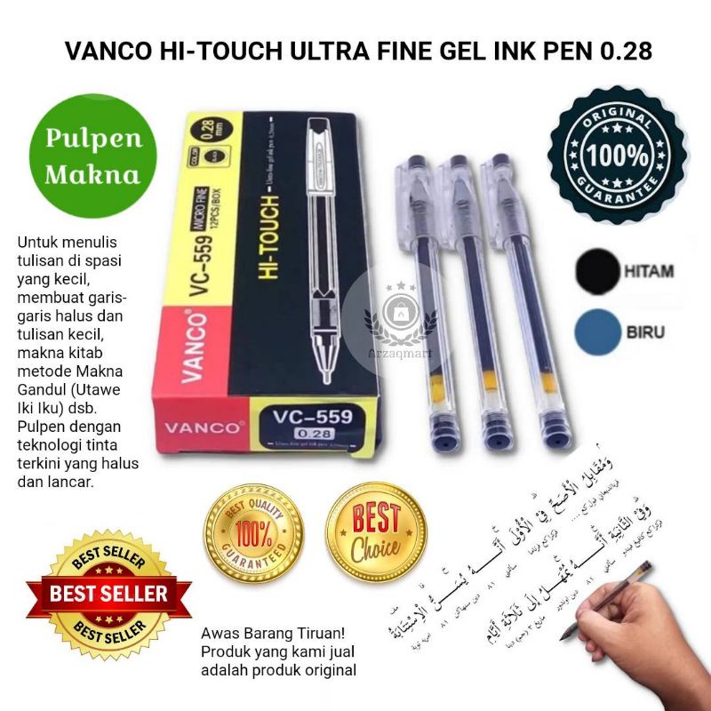 

VANCO HI-TOUCH ULTRA FINE GEL INK PEN PULPEN MAKNA 0.28