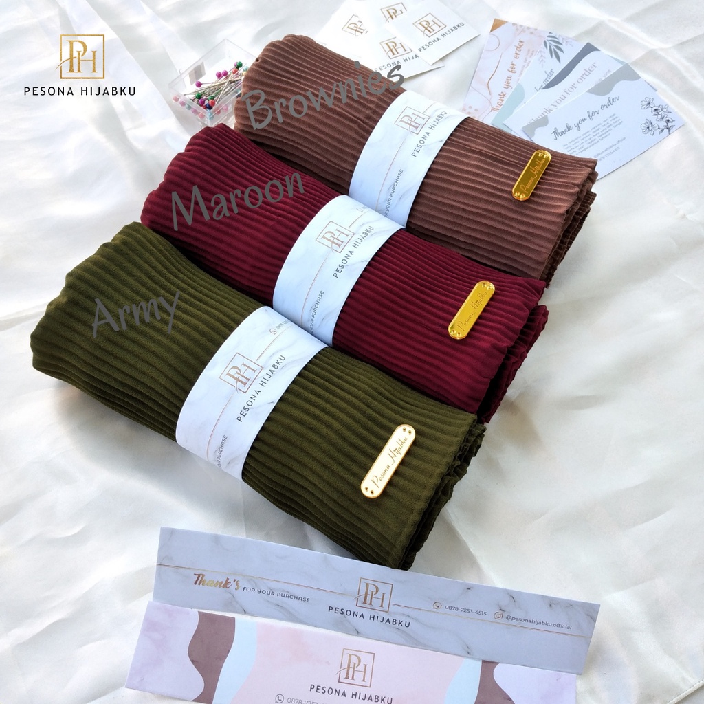 Pesona Hijabku - Pashmina Plisket Shawl Premium / Pashmina Plisket / Pashmina Plisket Lidi Premium Tanpa Garis Tengah / Plisket-6
