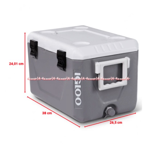 Igloo Cooler 27L Kotak Pendingin Makanan Minuman Seri Nestable Grey Iglo Cooler 3day Keep Cool For Travelling 27 Litter
