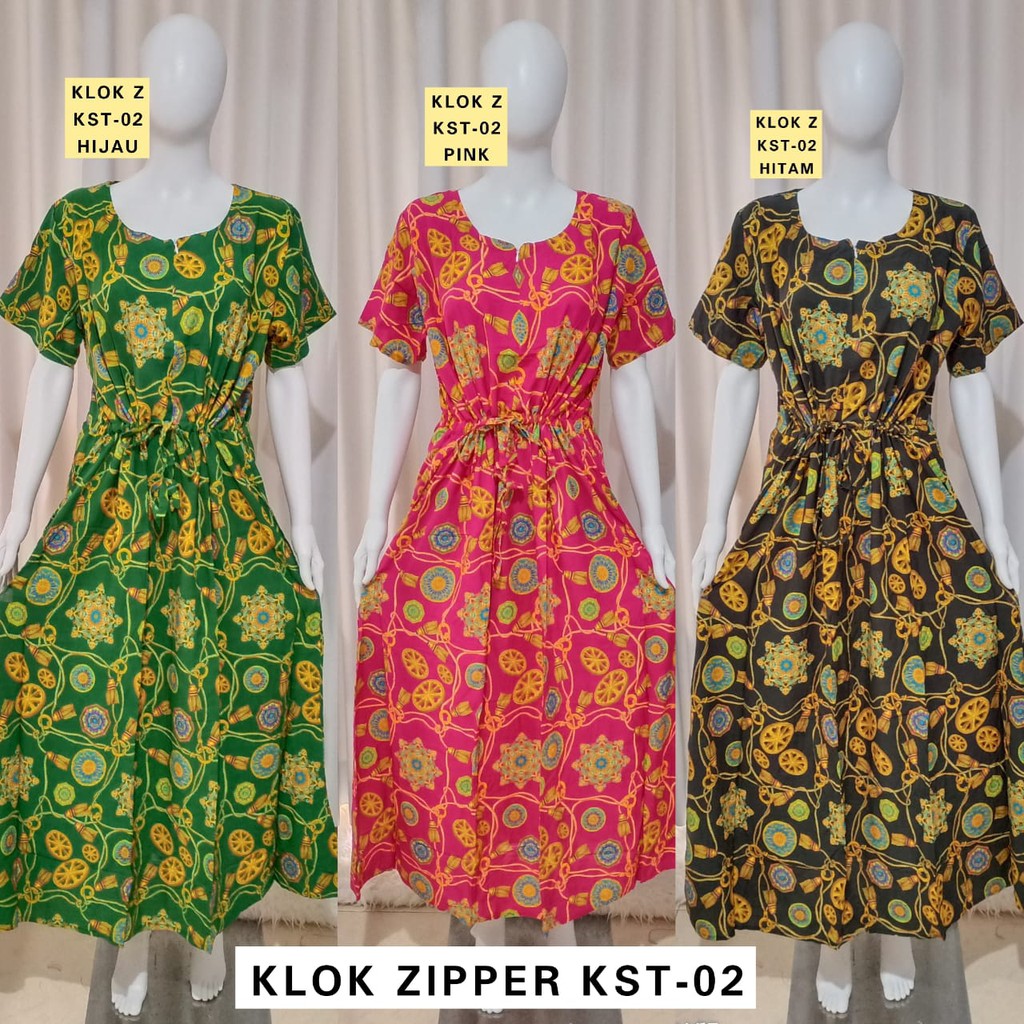 AS Dress Klok Zipper Batik Kudamas LD 116cm Busui KST-02 KMF-90