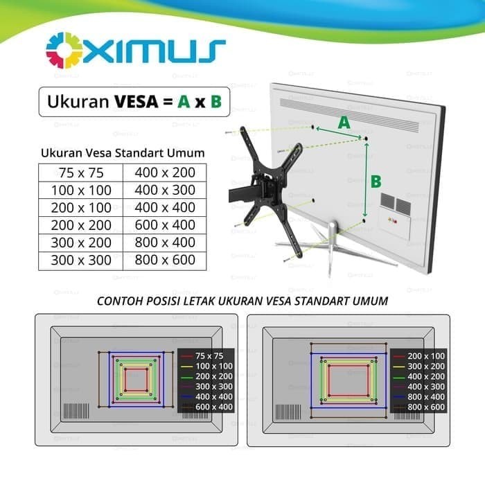 Bracket TV Fix LED TV 14&quot; - 42&quot; Oximus Aquila - Slim &amp; Fixed LED / LCD / PLASMA TV Wall Mount