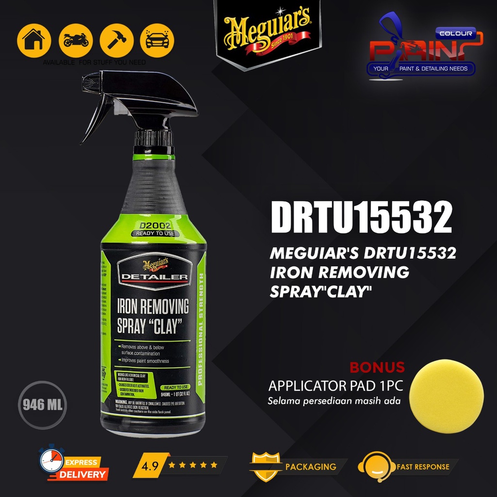 Meguiars Iron Removing Spray Clay 32oz Ready To Use DRTU200232