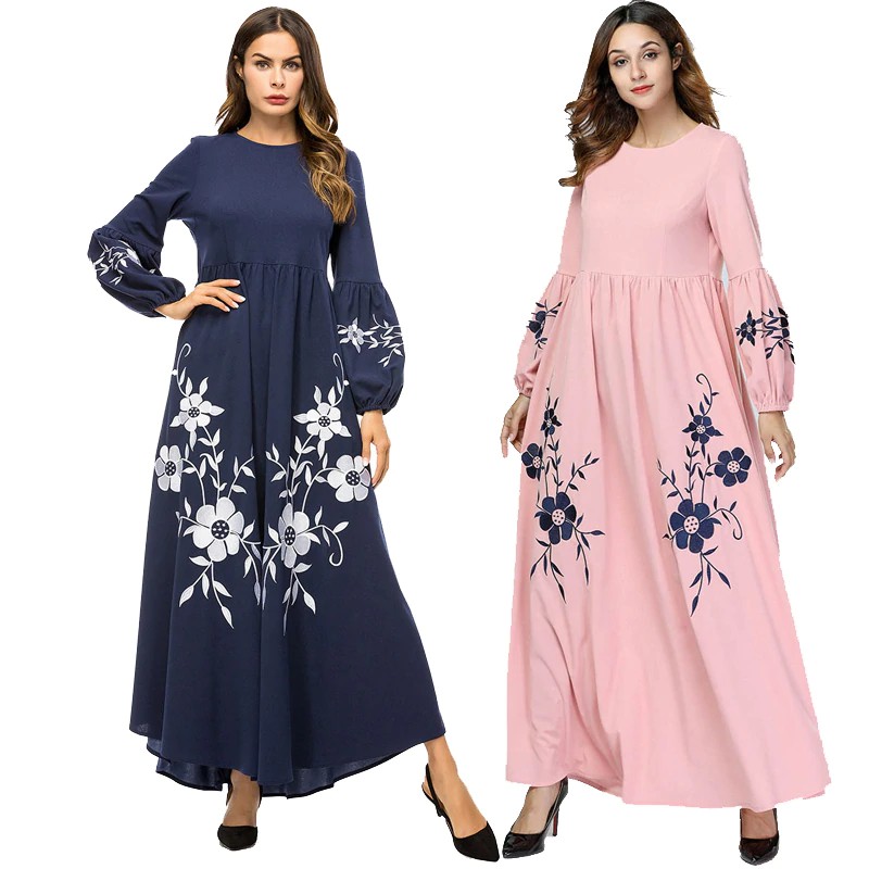 COD Panjang Abaya Turki Islam Qatar Muslim Jilbab Gaun Abaya untuk Wanita Jilbab Jubah Musulmane