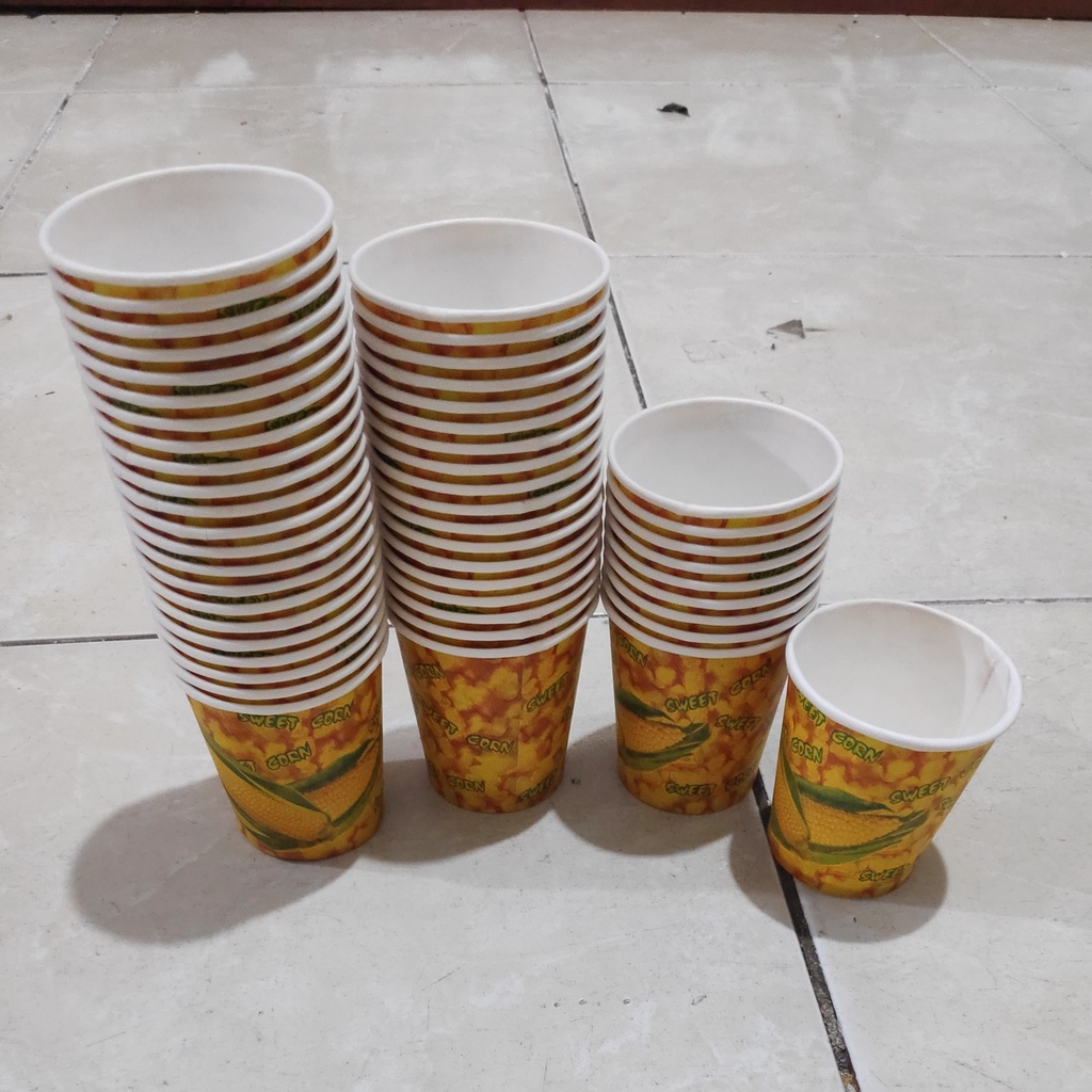 Papercup jagung (isi 50 pcs), Paper Cup Jagung, Gelas jagung, Gelas Kertas , Gelas jasuke