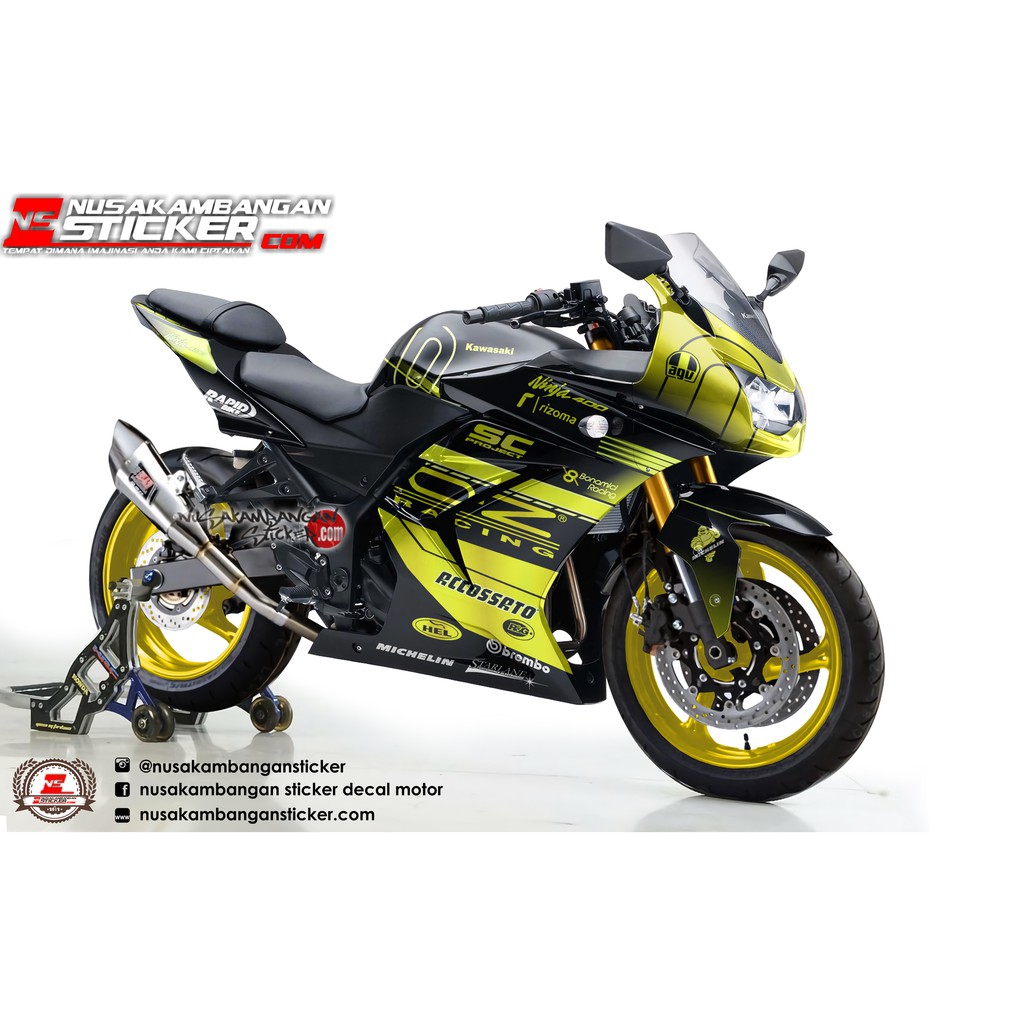 Decal Sticker Ninja 250 Karbu Oz Racing Kuning