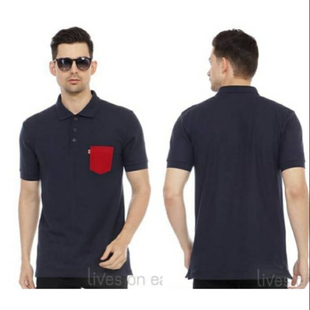 PREMIUM Kaos Polo Saku hitam