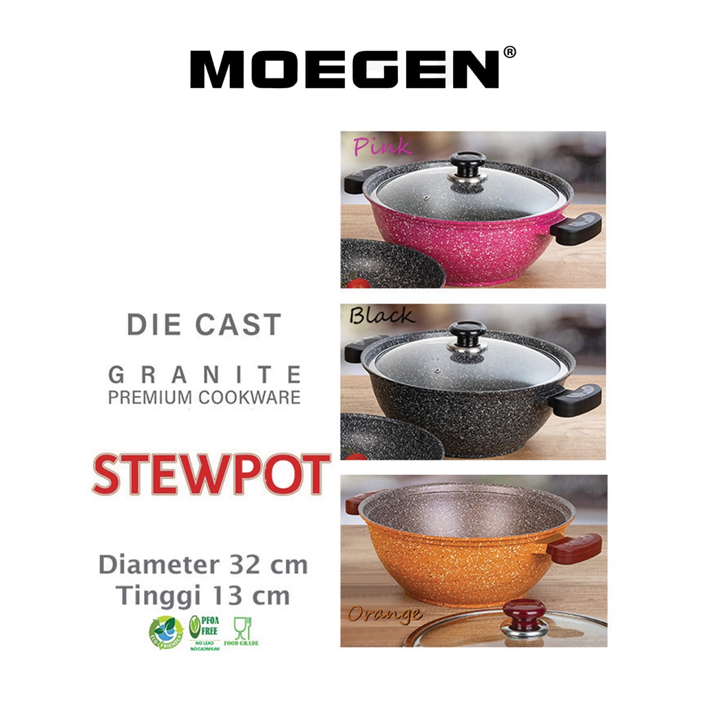 MOEGEN GERMANY STEWPOT 32CM GRANITE ANTI LENGKET ORIGINAL