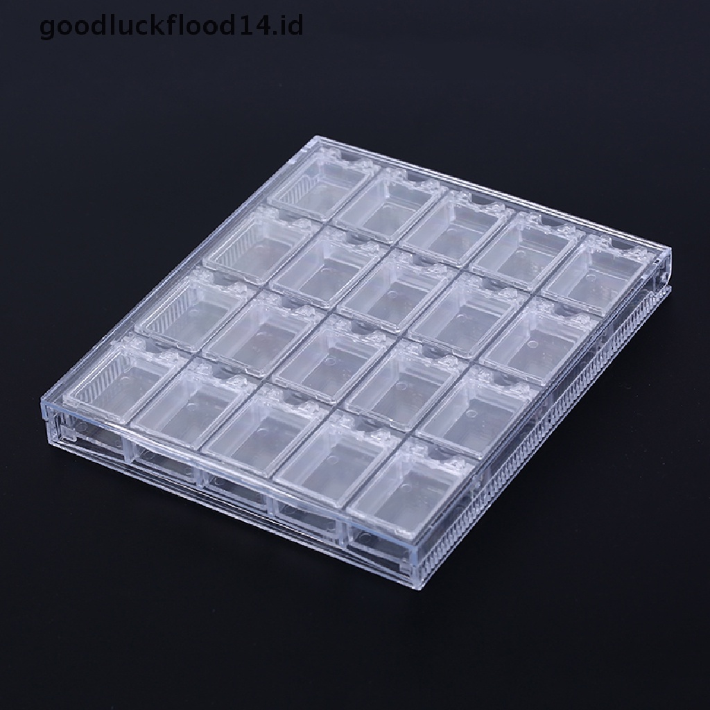 [OOID] 20 Grids Clear Nail Art Display Tray Glitter Rhinestone Decor Storage Box Case ID