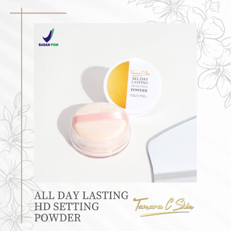 All Day Lasting HD Setting Powder 20gr Tamara C Skin bedak loose tabur whitening pemutih spf