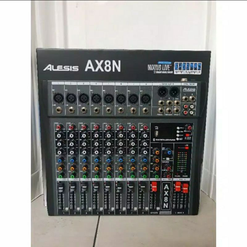 MIXER ALESIS AX8N8 CHANNEL FULL
MP3
USB
BLUETOOTH
Effect 16 dsp